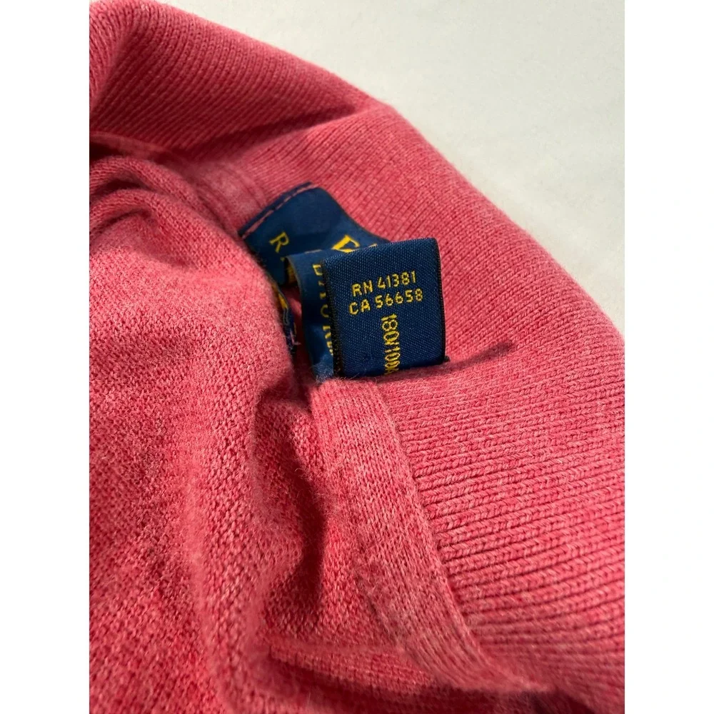 Polo Ralph Lauren Mens Custom Slim Fit Polo Shirt Pink Heather Large Pony Logo